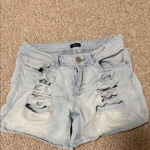 Rue21 Light Wash Ripped Denim Shorts